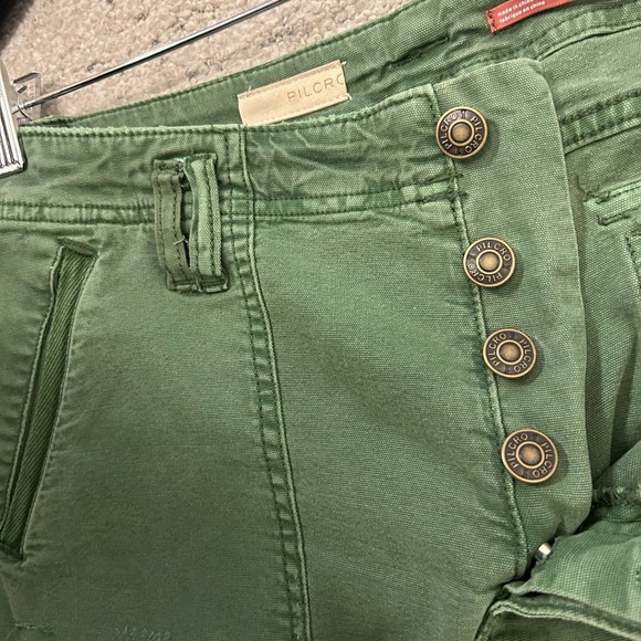 Pilcro (Anthropologie) size 31 EUC “distressed frat bootcut/wide Olive Trousers - Picture 10 of 13